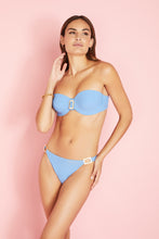 Load image into Gallery viewer, Miami Strapless Bikini Top &amp; Slip Low Waist Bottom in Blue
