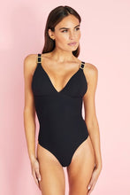 Load image into Gallery viewer, Miami Triangle Padded One Piece Swimsuit in Black
