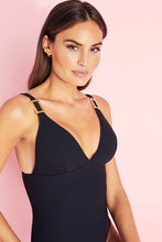 Load image into Gallery viewer, Miami Triangle Padded One Piece Swimsuit in Black
